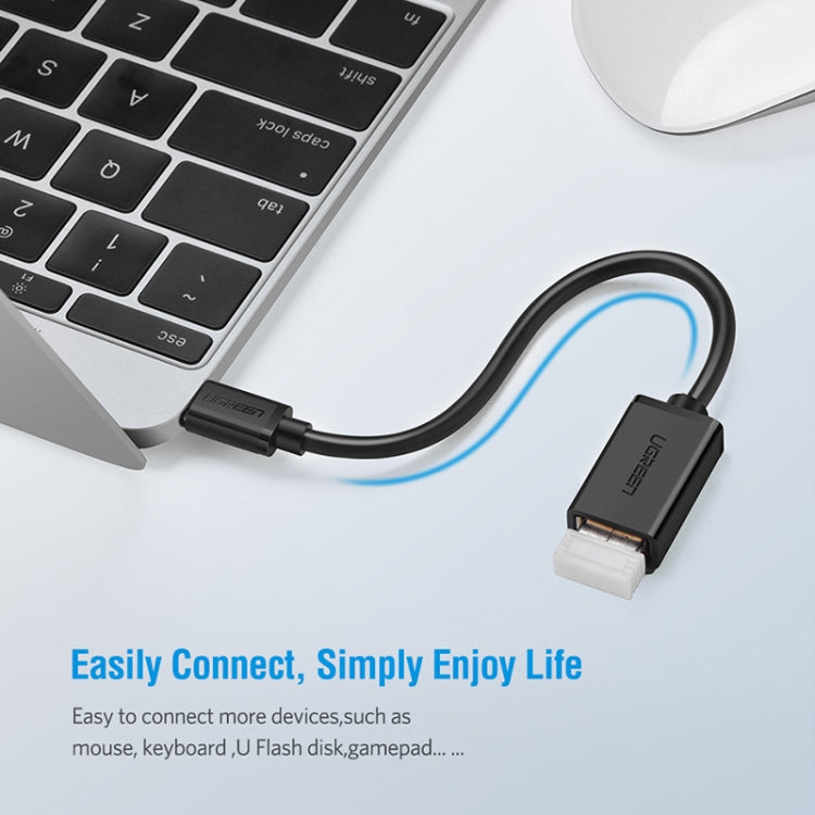 UGREEN 13cm USB 3.0 Female to USB-C / Type-C Male OTG Converter Adapter Cable (Black) - OTG Adapter by UGREEN | Online Shopping South Africa | PMC Jewellery | Buy Now Pay Later Mobicred