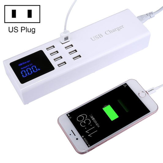 YC-CDA23 8 USB Ports 8A Travel Charger with LCD Screen and Wireless Charger, US Plug - Multifunction Charger by PMC Jewellery | Online Shopping South Africa | PMC Jewellery | Buy Now Pay Later Mobicred