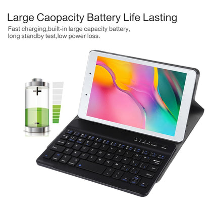 Ultra-thin Detachable Magnetic Bluetooth Keyboard Leather Tablet Case for Galaxy Tab A 8.0 2019 P200 / P205, with Holder(Black) - Samsung Keyboard by PMC Jewellery | Online Shopping South Africa | PMC Jewellery