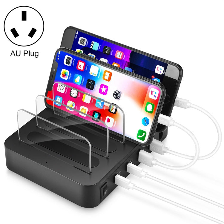 45W PD USB-C / Type-C + 18W PD USB-C / Type-C + 18W QC 3.0 USB + USB Ports Smart Charger with Detachable Bezel, AU Plug - Multifunction Charger by PMC Jewellery | Online Shopping South Africa | PMC Jewellery | Buy Now Pay Later Mobicred