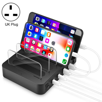 45W PD USB-C / Type-C + 18W PD USB-C / Type-C + 18W QC 3.0 USB + USB Ports Smart Charger with Detachable Bezel, UK Plug - Multifunction Charger by PMC Jewellery | Online Shopping South Africa | PMC Jewellery | Buy Now Pay Later Mobicred