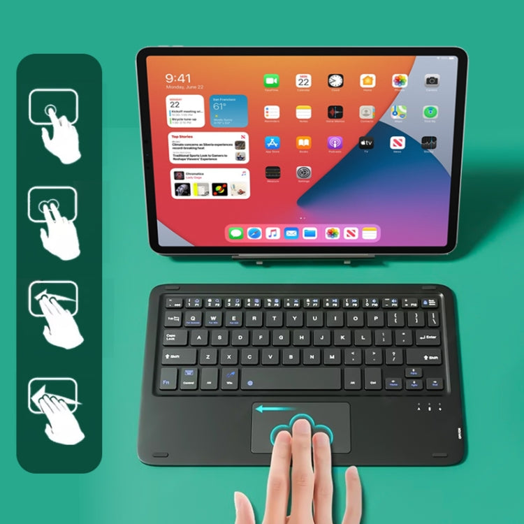 HB119B 10 inch Universal Tablet Wireless Bluetooth Keyboard with Touch Panel (Dark Green) - Universal Keyboard by PMC TechLife | Online Shopping South Africa | PMC TechLife