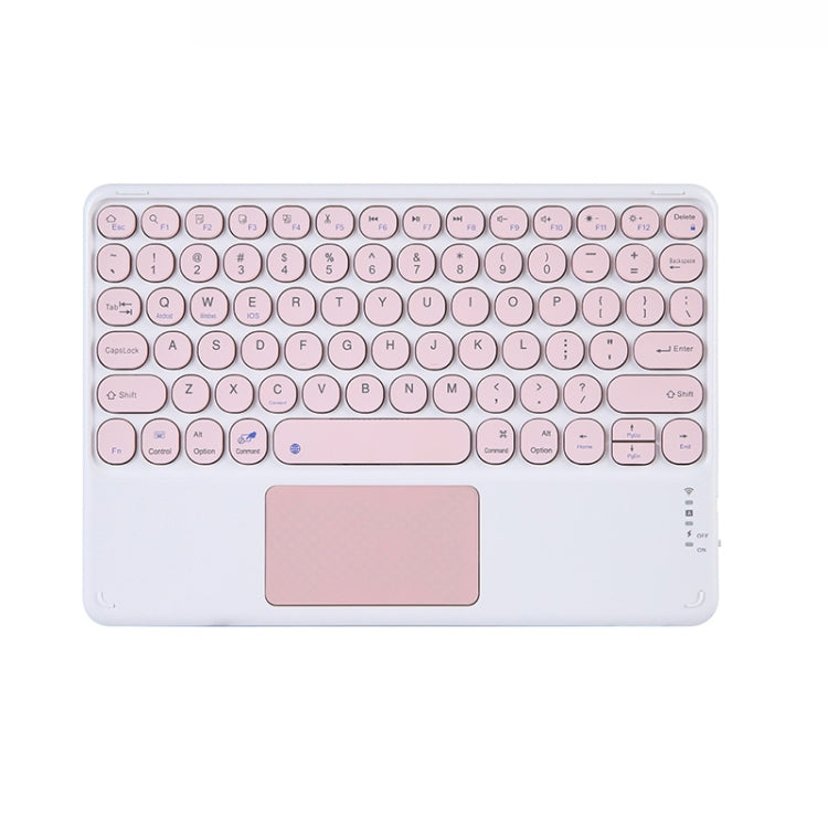 250C 10 inch Universal Tablet Round Keycap Wireless Bluetooth Keyboard with Touch Panel (Pink) - Universal Keyboard by PMC TechLife | Online Shopping South Africa | PMC TechLife
