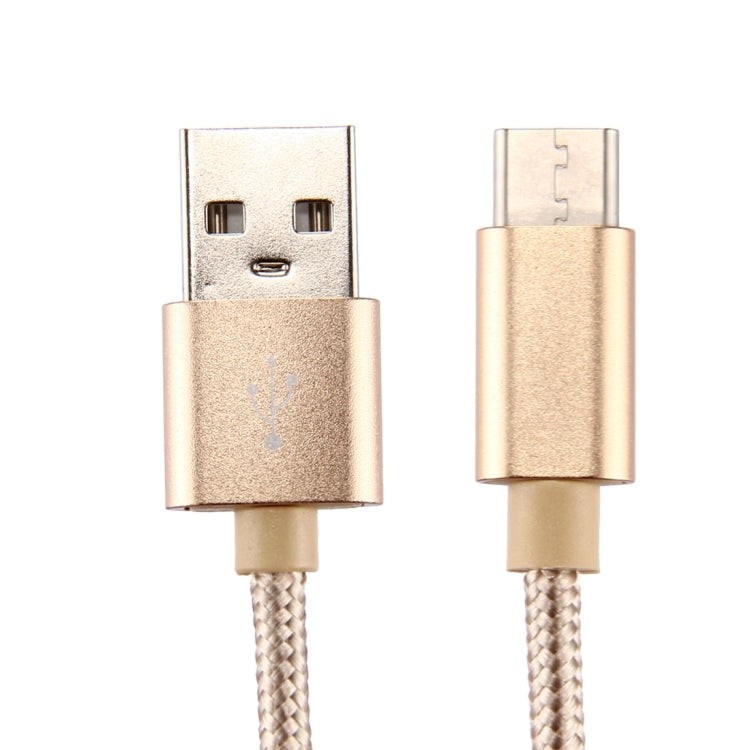 Knit Texture USB to USB-C / Type-C Data Sync Charging Cable, Cable Length: 3m, 3A Total Output, 2A Transfer Data(Gold) - USB-C & Type-C Cable by PMC Jewellery | Online Shopping South Africa | PMC Jewellery | Buy Now Pay Later Mobicred