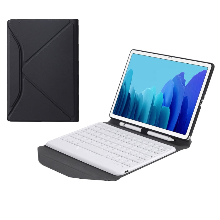B500 Diamond Texture Triangle Back Holder Splittable Bluetooth Keyboard Leather Tablet Case for Samsung Galaxy Tab A7 10.4 2020(White + Black) - Samsung Keyboard by PMC TechLife | Online Shopping South Africa | PMC TechLife