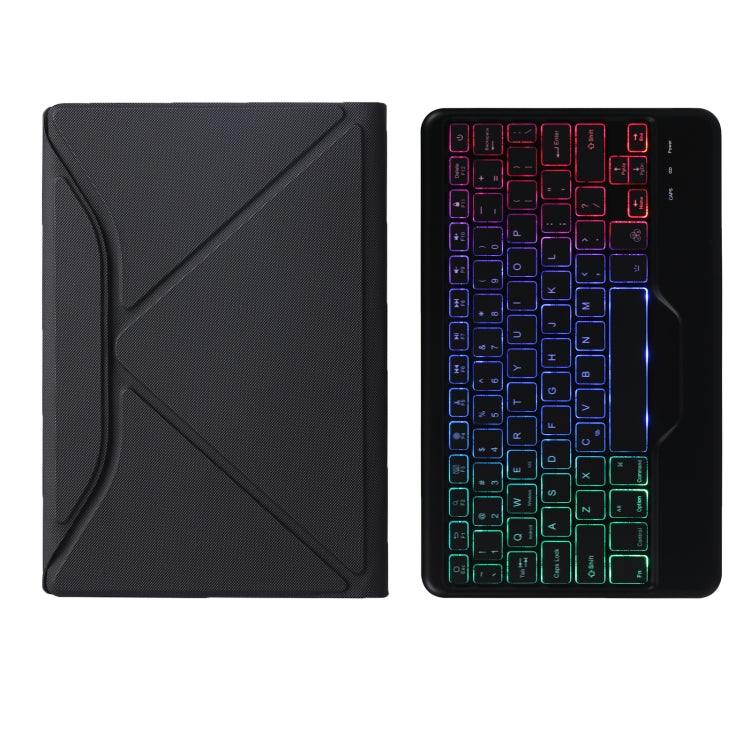 B500S Diamond Texture Triangle Back Holder Splittable Bluetooth Keyboard Leather Tablet Case with Backlight for Samsung Galaxy Tab A7 10.4 2020(Black+Black) - Samsung Keyboard by PMC Jewellery | Online Shopping South Africa | PMC Jewellery