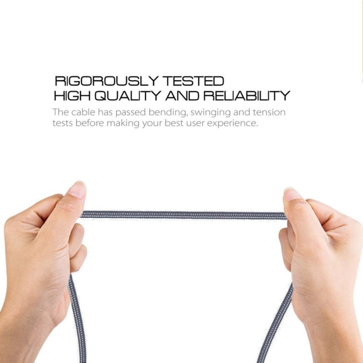 1m 2A Output USB to USB-C / Type-C Nylon Weave Style Data Sync Charging Cable(Grey) - USB-C & Type-C Cable by PMC TechLife | Online Shopping South Africa | PMC TechLife | Buy Now Pay Later Mobicred