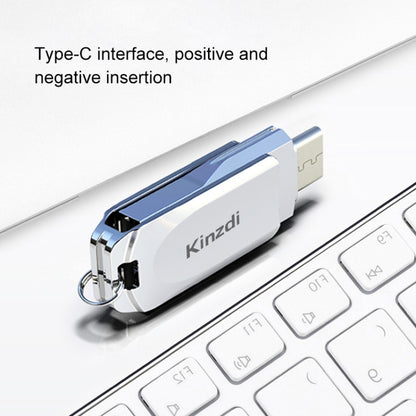 Kinzdi 64GB USB + Type-C Interface Metal Twister Flash Disk V8 (Silver) - USB Flash Drives by Kinzdi | Online Shopping South Africa | PMC Jewellery | Buy Now Pay Later Mobicred