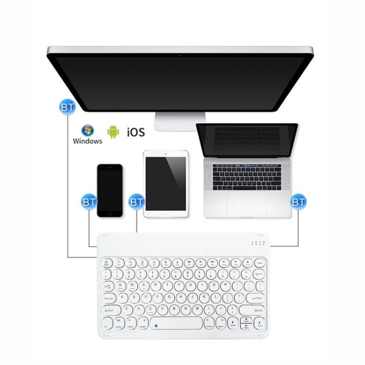 X3 10 inch Universal Tablet Round Keycap Wireless Bluetooth Keyboard (Black) - Universal Keyboard by PMC TechLife | Online Shopping South Africa | PMC TechLife