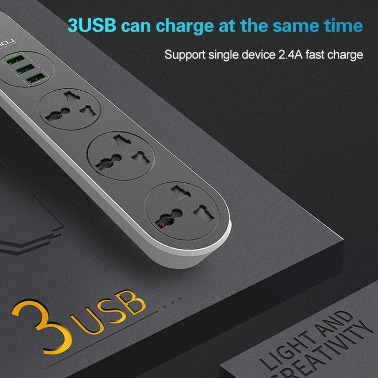 LDNIO SC3301 3 x USB Ports Travel Home Office Socket, Cable Length: 1.6m, EU Plug - Extension Socket by LDNIO | Online Shopping South Africa | PMC Jewellery | Buy Now Pay Later Mobicred