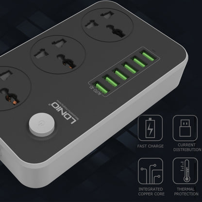 LDNIO SC3604 6 x USB Ports Multi-function Travel Home Office Socket, Cable Length: 2m, UK Plug - Extension Socket by LDNIO | Online Shopping South Africa | PMC Jewellery | Buy Now Pay Later Mobicred