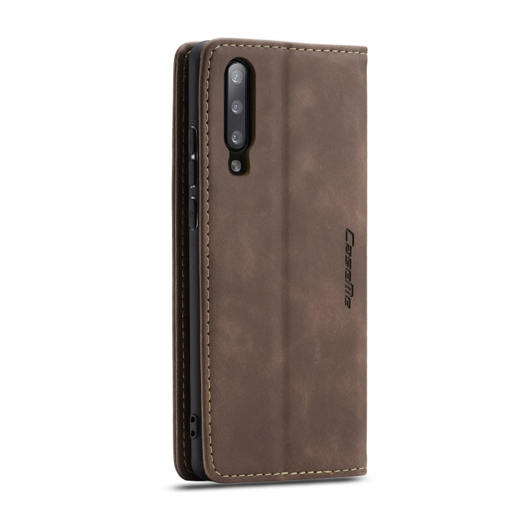 CaseMe-013 Multifunctional Retro Frosted Horizontal Flip Leather Case for Galaxy A70, with Card Slot & Holder & Zipper Wallet & Photo Frame(Coffee) - Galaxy Phone Cases by CaseMe | Online Shopping South Africa | PMC Jewellery | Buy Now Pay Later Mobicred