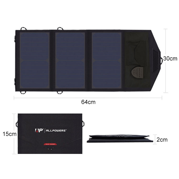 ALLPOWERS 18V 21W Solar Charger Panel Waterproof Foldable Solar Power - Charger by PMC TechLife | Online Shopping South Africa | PMC TechLife | Buy Now Pay Later Mobicred