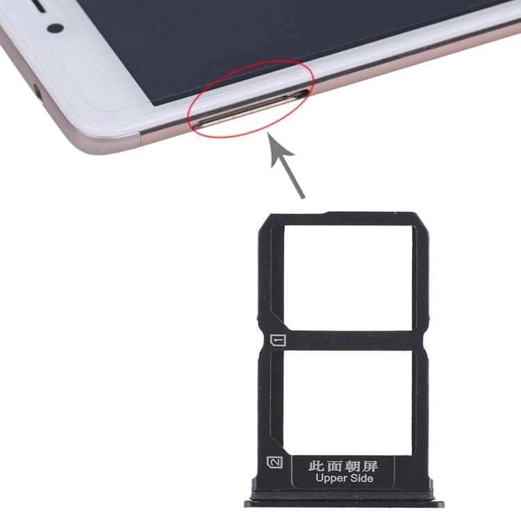 For Vivo X9 2 x SIM Card Tray (Black) - Card Socket by PMc TechLife | Online Shopping South Africa | PMc TechLife | Buy Now Pay Later Mobicred