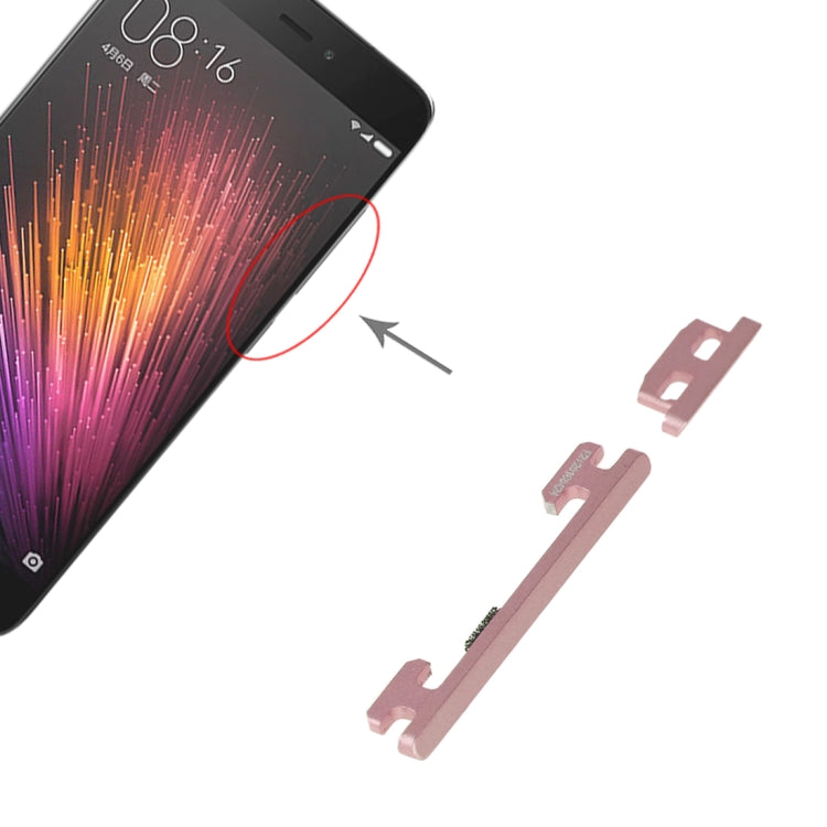 Power Button and Volume Control Button for Xiaomi Mi 5(Gold) - Home key & Side Key by PMc TechLife | Online Shopping South Africa | PMc TechLife | Buy Now Pay Later Mobicred