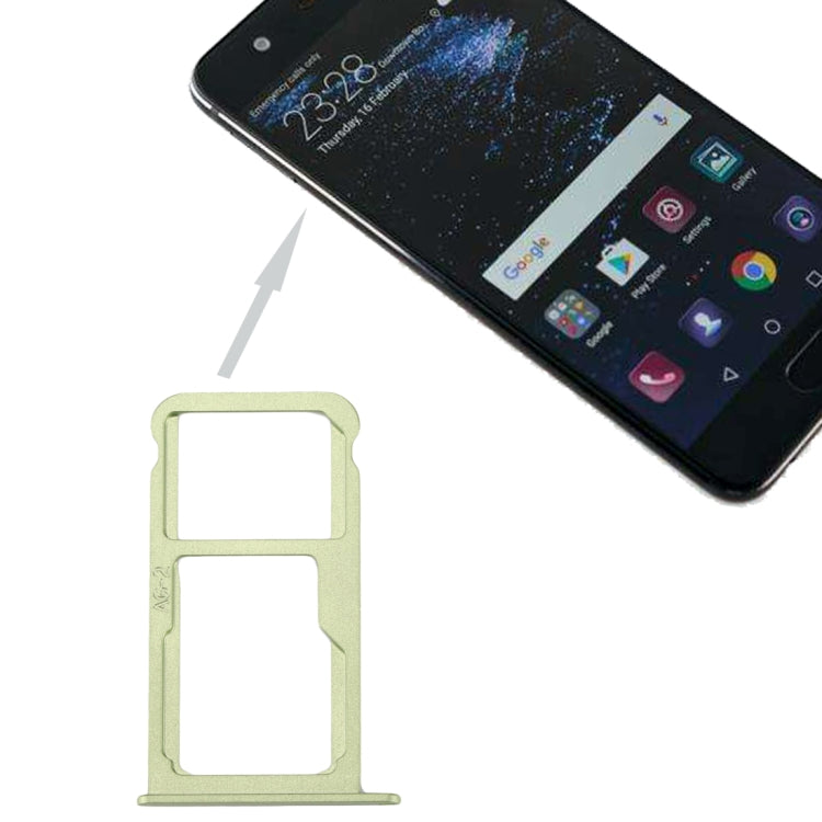 For Huawei P10 SIM Card Tray & SIM / Micro SD Card Tray(Green) - Card Socket by PMc TechLife | Online Shopping South Africa | PMc TechLife | Buy Now Pay Later Mobicred