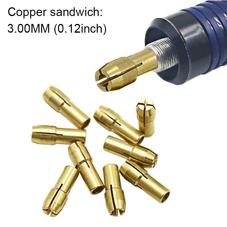 10 PCS Three-claw Copper Clamp Nut for Electric Mill Fittings���Bore diameter: 3.0mm - Hex Key & Spanner by PMC TechLife | Online Shopping South Africa | PMC TechLife | Buy Now Pay Later Mobicred