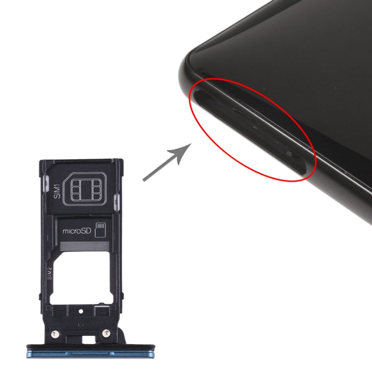 SIM Card Tray + SIM Card Tray + Micro SD Card Tray for Sony Xperia XZ2(Green) - Card Tray by PMC TechLife | Online Shopping South Africa | PMC TechLife | Buy Now Pay Later Mobicred