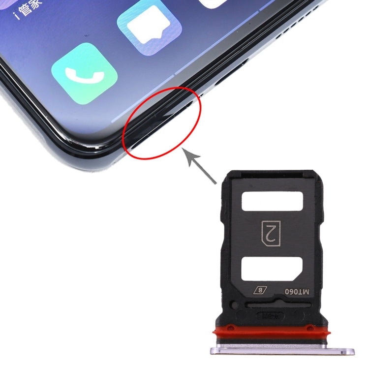 For vivo X30 Pro SIM Card Tray + SIM Card Tray (Silver) - Card Socket by PMc TechLife | Online Shopping South Africa | PMc TechLife | Buy Now Pay Later Mobicred