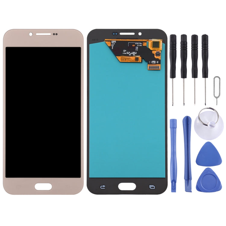 OLED LCD Screen for Samsung Galaxy A8 (2016) / SM-A810 with Digitizer Full Assembly (Gold) - free shipping - PMc TechLife - Order now!