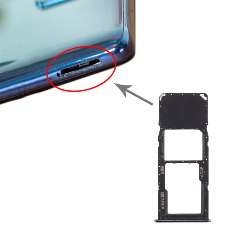 For Samsung Galaxy A71 / A715 SIM Card Tray + Micro SD Card Tray (Black) - free shipping - PMc TechLife - Order now!