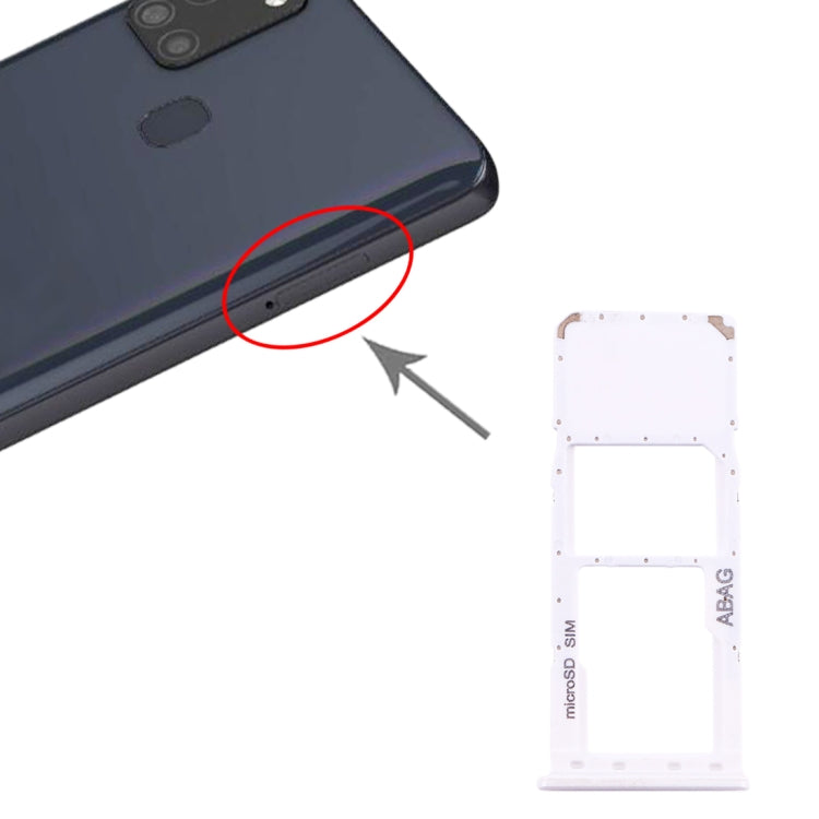 For Samsung Galaxy A21s SIM Card Tray + Micro SD Card Tray (White) - free shipping - PMc TechLife - Order now!