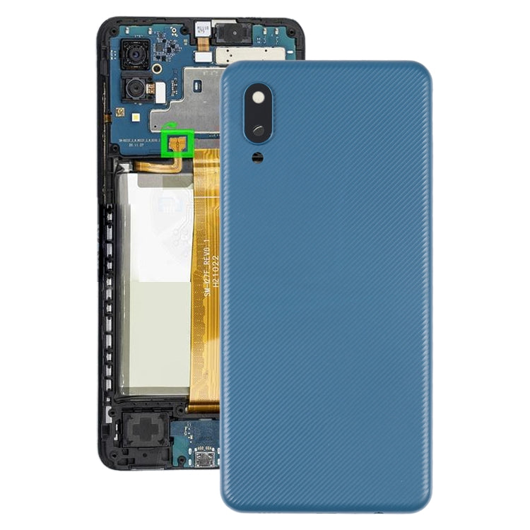 For Samsung Galaxy A02 Battery Back Cover with Camera Lens Cover (Blue) - Back Cover by PMC Jewellery | Online Shopping South Africa | PMC Jewellery