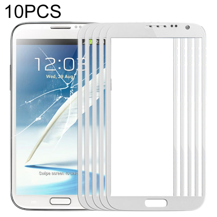 For Samsung Galaxy Note II / N7100 10pcs Front Screen Outer Glass Lens (White) - free shipping - PMc TechLife - Order now!