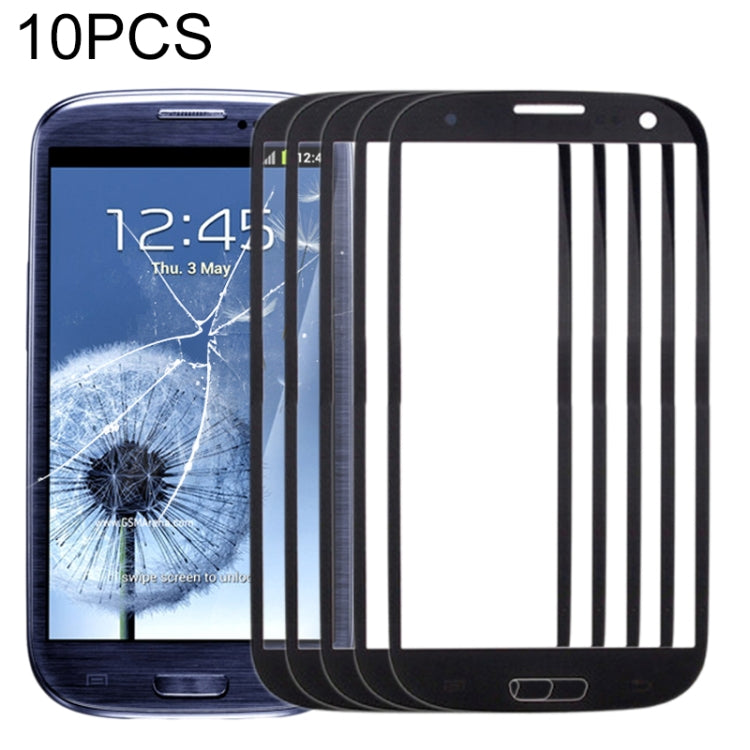 For Samsung Galaxy SIII / i9300 10pcs Front Screen Outer Glass Lens (Black) - free shipping - PMc TechLife - Order now!