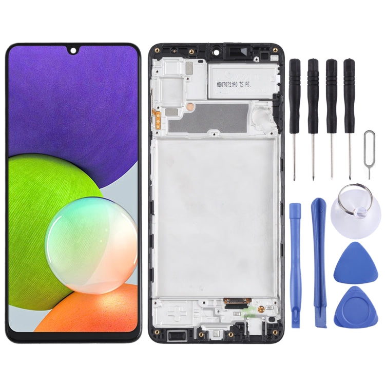 incell LCD Screen for Samsung Galaxy A22 4G Digitizer Full Assembly with Frame (Black) - free shipping - PMc TechLife - Order now!