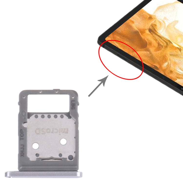 For Samsung Galaxy Tab S8 SM-X700 Original SIM Card Tray + Micro SD Card Tray (Silver) - free shipping - PMc TechLife - Order now!