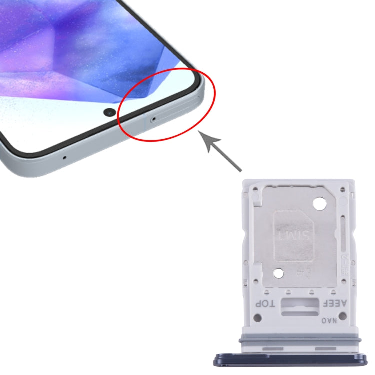 For Samsung Galaxy A55 SM-A556B Original SIM Card Tray + SIM / Micro SD Card Tray (Black) - free shipping - PMc TechLife - Order now!