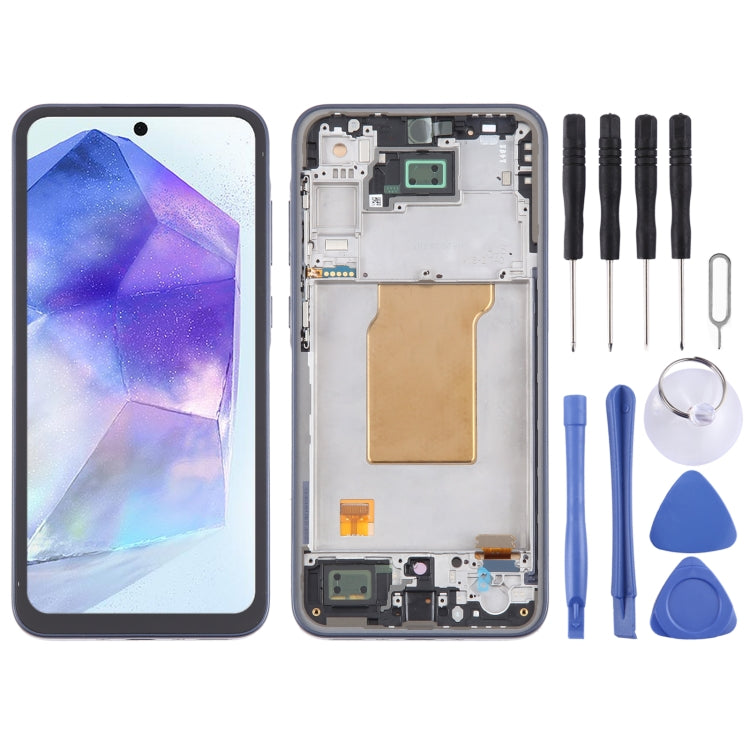 For Samsung Galaxy A35 SM-A356B 6.43 inch OLED LCD Screen Digitizer Full Assembly with Frame(Dark Blue) - LCD Screen by PMC Jewellery | Online Shopping South Africa | PMC Jewellery | Buy Now Pay Later Mobicred