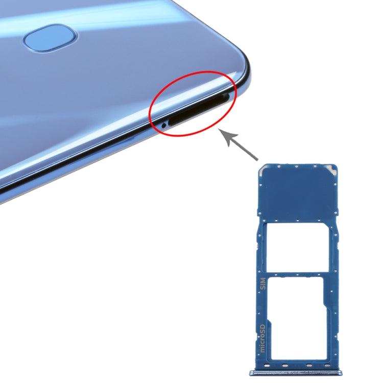 For Galaxy A20 A30 A50 SIM Card Tray + Micro SD Card Tray (Blue) - free shipping - PMc TechLife - Order now!