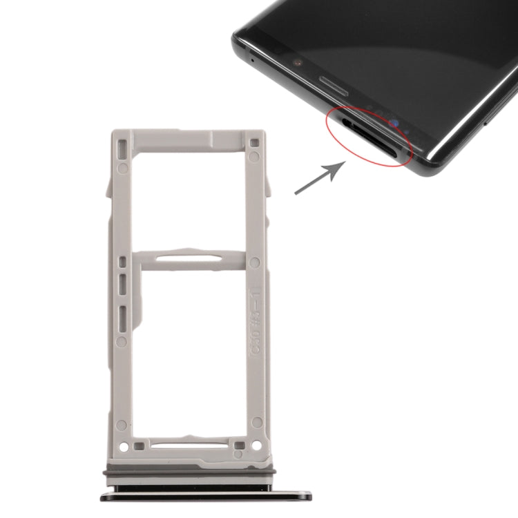 For Galaxy Note9 SIM Card Tray + SIM Card Tray / Micro SD Card Tray (Black) - free shipping - PMc TechLife - Order now!