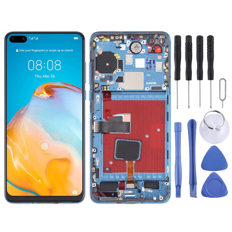 Original OLED LCD Screen for Huawei P40 Digitizer Full Assembly with Frame(Blue) - LCD Screen by PMC TechLife | Online Shopping South Africa | PMC TechLife | Buy Now Pay Later Mobicred