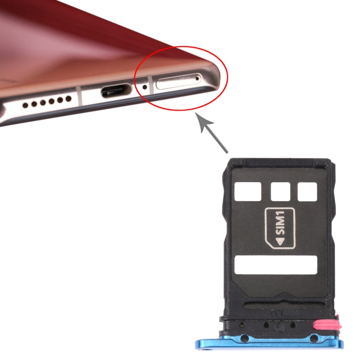 SIM Card Tray + NM Card Tray for Huawei P40 Pro (Blue) - Card Socket by PMc TechLife | Online Shopping South Africa | PMc TechLife | Buy Now Pay Later Mobicred