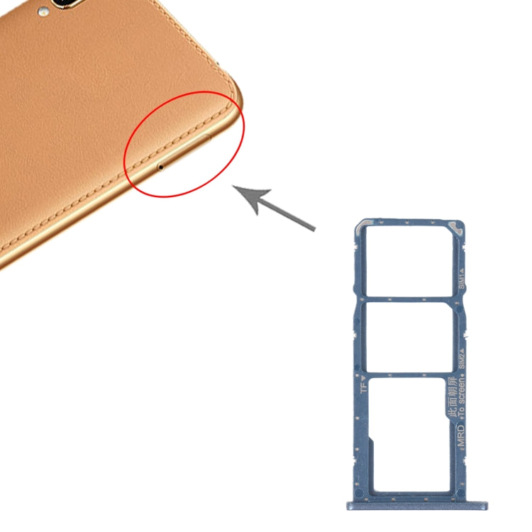 SIM Card Tray + SIM Card Tray + Micro SD Card Tray for Huawei Enjoy 9e (Blue) - Card Socket by PMc TechLife | Online Shopping South Africa | PMc TechLife | Buy Now Pay Later Mobicred