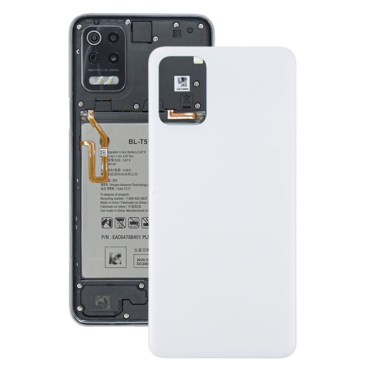 Back Battery Cover for LG K52 / K62 LMK520 LM-K520 LMK520E LM-K520E LMK520Y LM-K520Y LMK520H LM-K520H LMK525H LMK525 LM-K525H LM-K525(White) - For LG by PMC Jewellery | Online Shopping South Africa | PMC Jewellery | Buy Now Pay Later Mobicred