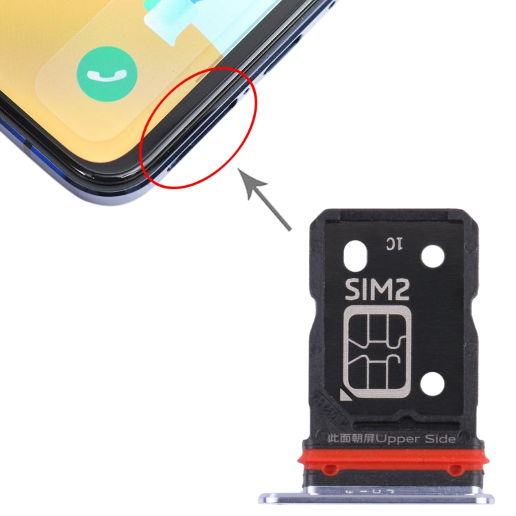 For Vivo S9 V2072A SIM Card Tray + SIM Card Tray (Silver) - Card Socket by PMc TechLife | Online Shopping South Africa | PMc TechLife | Buy Now Pay Later Mobicred