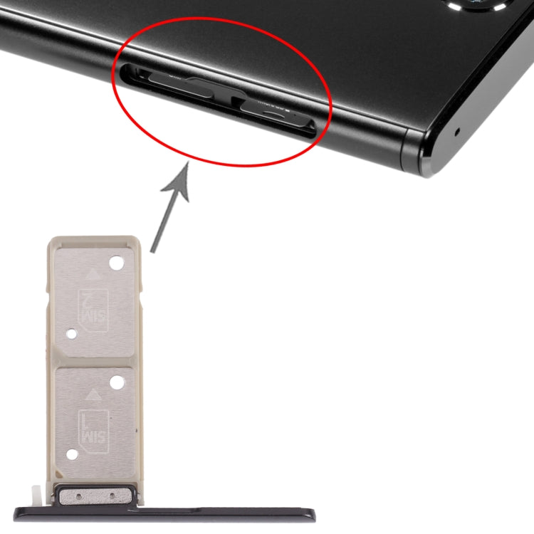 SIM Card Tray + SIM Card Tray for Sony Xperia XA2 Plus (Black) - Card Tray by PMC TechLife | Online Shopping South Africa | PMC TechLife | Buy Now Pay Later Mobicred