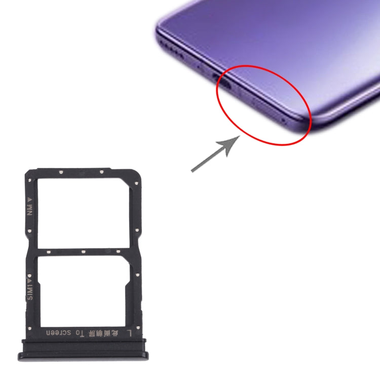 SIM Card Tray + NM Card Tray for Honor 30i (Black) - Card Socket by PMc TechLife | Online Shopping South Africa | PMc TechLife | Buy Now Pay Later Mobicred