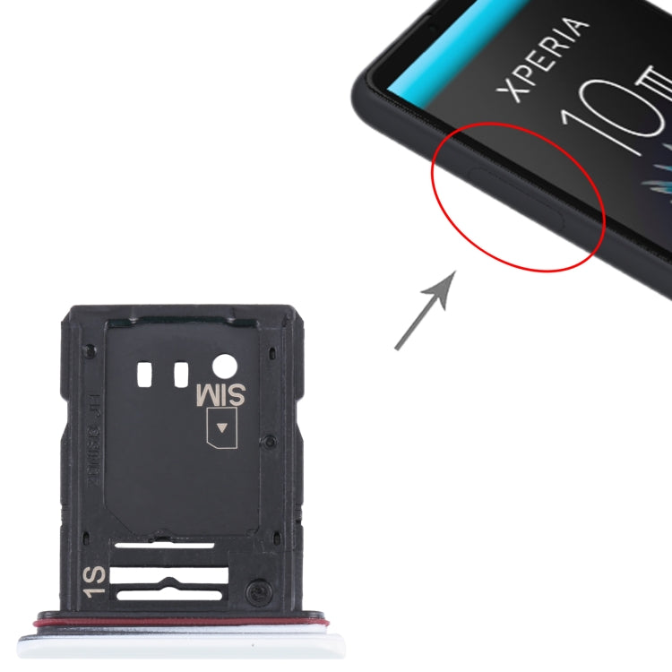 SIM Card Tray + Micro SD Card Tray for Sony Xperia 10 III (White) - Camera by PMC TechLife | Online Shopping South Africa | PMC TechLife | Buy Now Pay Later Mobicred