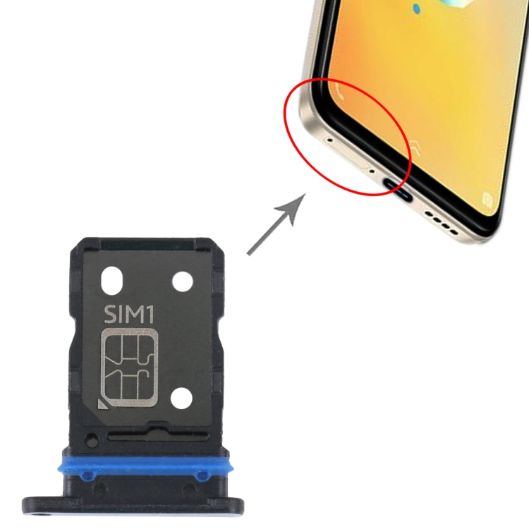 For vivo S15e SIM Card Tray + SIM Card Tray (Black) - Card Socket by PMc TechLife | Online Shopping South Africa | PMc TechLife | Buy Now Pay Later Mobicred