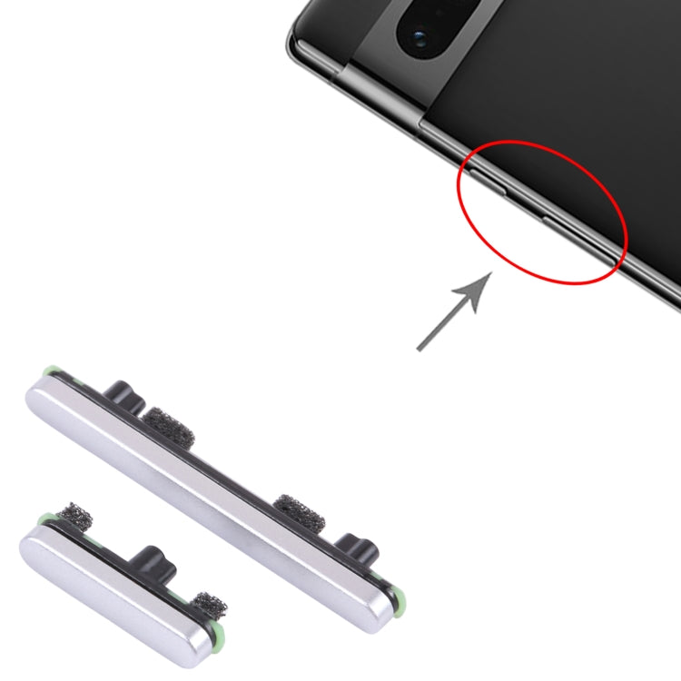 For Google Pixel 7 Pro Original Power Button + Volume Button Control Button (Silver) - Others by PMC Jewellery | Online Shopping South Africa | PMC Jewellery | Buy Now Pay Later Mobicred