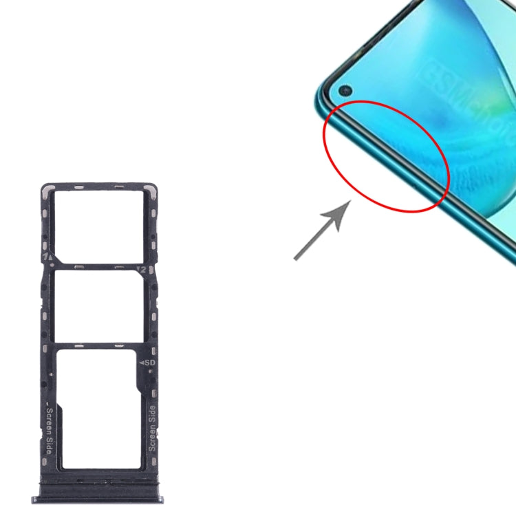 For Infinix Note 8i X683 SIM Card Tray + SIM Card Tray + Micro SD Card Tray (Black) - Card Tray by PMC TechLife | Online Shopping South Africa | PMC TechLife