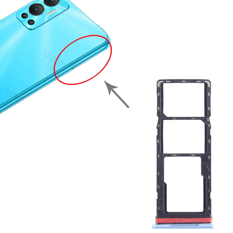 For Infinix Hot 20i X665 SIM Card Tray + SIM Card Tray + Micro SD Card Tray (Blue) - Card Tray by PMC Jewellery | Online Shopping South Africa | PMC Jewellery