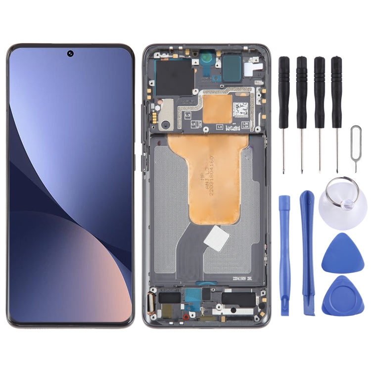 For Xiaomi 12 Original AMOLED Material LCD Screen Digitizer Full Assembly with Frame (Black) - free shipping - PMC TechLife - Order now!