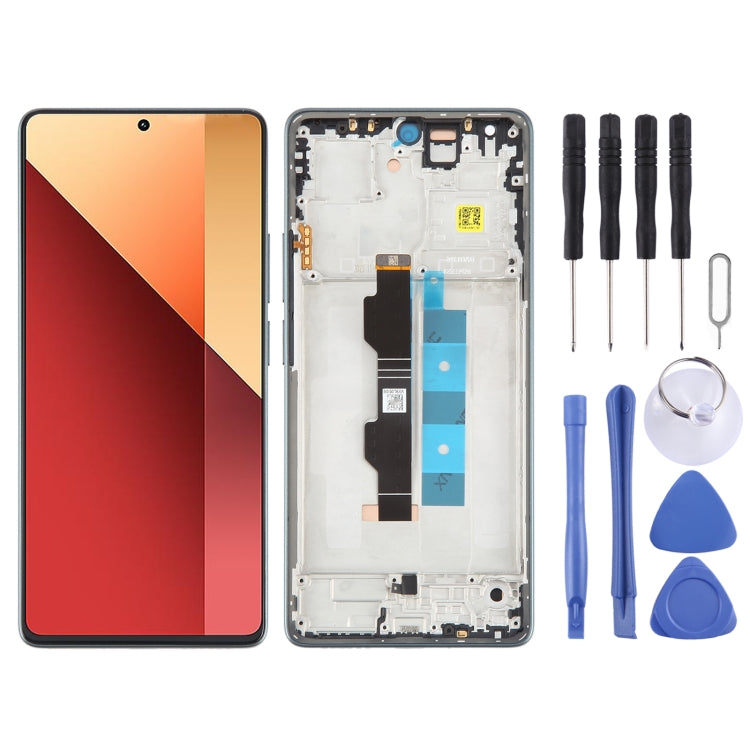 For Xiaomi Redmi Note 13 Pro 4G Original AMOLED Material LCD Screen Digitizer Full Assembly with Frame (Blue) - free shipping - PMC TechLife - Order now!