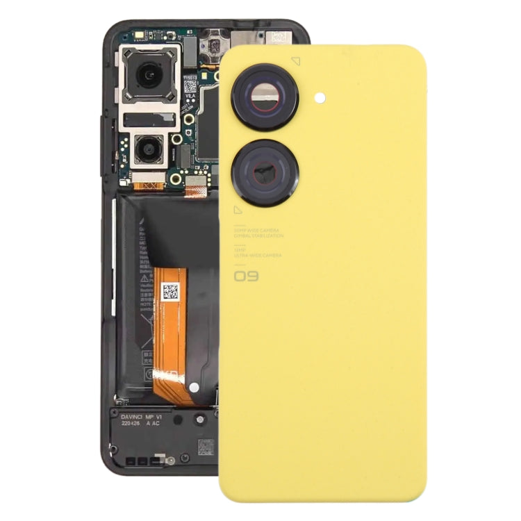 For Asus Zenfone 9 AI2202 Original Battery Back Cover with Camera Lens Cover(Yellow) - Back Cover by PMC Jewellery | Online Shopping South Africa | PMC Jewellery | Buy Now Pay Later Mobicred